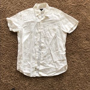 White Linen J Crew medium Button Down